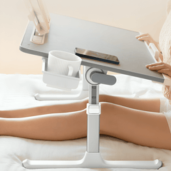 Adjustable Laptop Bed Desk with LED Lamp & Foldable Design (60cm)