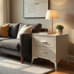 Bedside Cabinet with 2-Oxford Storage Drawers
