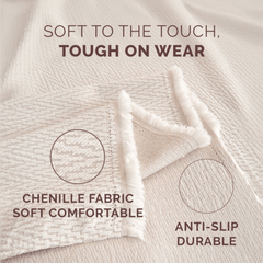 Elegance Chenille Sofa Cover : EM-SC-31 (Light Grey)
