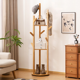 360° Rotating Floor Standing Coat Rack With Hooks