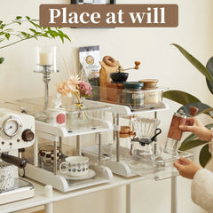 2-Tier Pull-Out Sliding Adjustable Height Storage Organizer