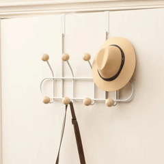 Dual-Layer Over-the-Door Rack with 8 Hooks