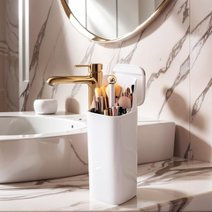 Automatic Lifting Makeup Brush Bucket with Lid