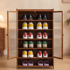 Entryway Multi-Layer Bamboo Shoe Storage Cabinet