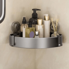 Bathroom Wall Mounted Corner Storage Rack Organizer With Hooks