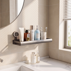 Carbon Steel Bathroom Storage Rack with Suction Cup