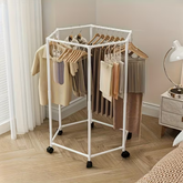 360° Rotating Hexagonal Carbon Steel Hanging Clothes Rack