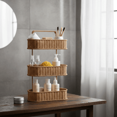 Decorative Oval Rattan Style Storage Basket