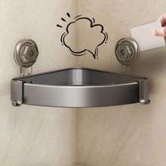 Bathroom Wall Mounted Corner Storage Rack Organizer With Hooks
