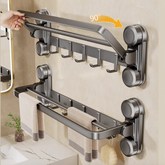 Foldable 90° Suction Cup Bathroom Aluminium Towel Holder