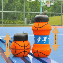 Collapsible Silicone Basketball Design Drinking Bottle