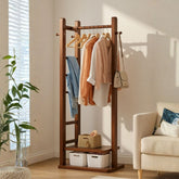 Freestanding Coat Rack Stand with Bottom Storage Shelf