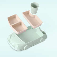 Car Shape Bamboo Fiber Baby Tray
