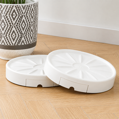 360° Wheeled Plant Pot Tray with Water Drainage Base