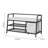 3-in-1 Entryway Shoe Storage Bench with Cushion Seat