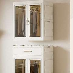Foldable Storage Wardrobe with 1 Cabinet & 1 Drawer