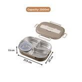 4-Compartment Stainless Steel Leak Proof Lunch Box (1500ml)