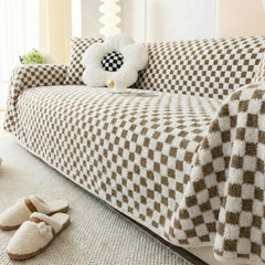 Brown Elegance Cotton Wool Sofa Cover : EM-SC-45