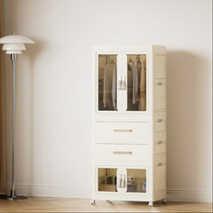 Foldable Storage Wardrobe with 1 Cabinet & 2 Drawers