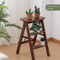 Compact Climb Utility Nanmu Wood Step Stool(63cm)