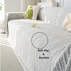 Elegance Chenille Grey Sofa Cover : EM-SC-40