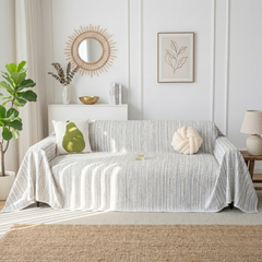 Elegance Chenille Grey Sofa Cover : EM-SC-40