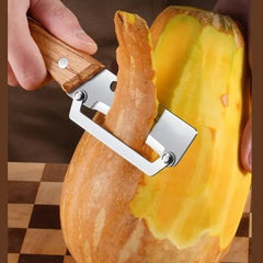 2-in-1 Stainless Steel Kitchen Peeler with Wooden Handle