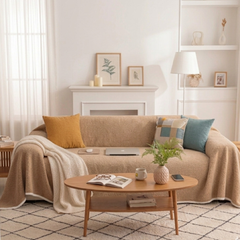 Brown Elegance Chenille Sofa Cover : EM-SC-44