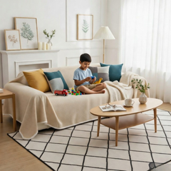 Coffee Elegance Chenille Sofa Cover : EM-SC-44
