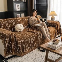 Brown Elegance Chenille Sofa Cover : EM-SC-46