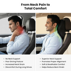 3-in-1 Memory Foam Car Neck Rest Support Cushion