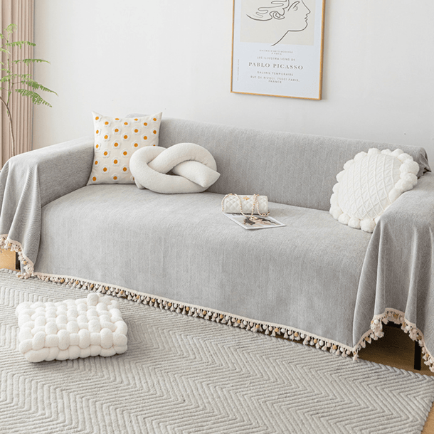 Elegance Chenille Sofa Cover : EM-SC-31 (Light Grey)