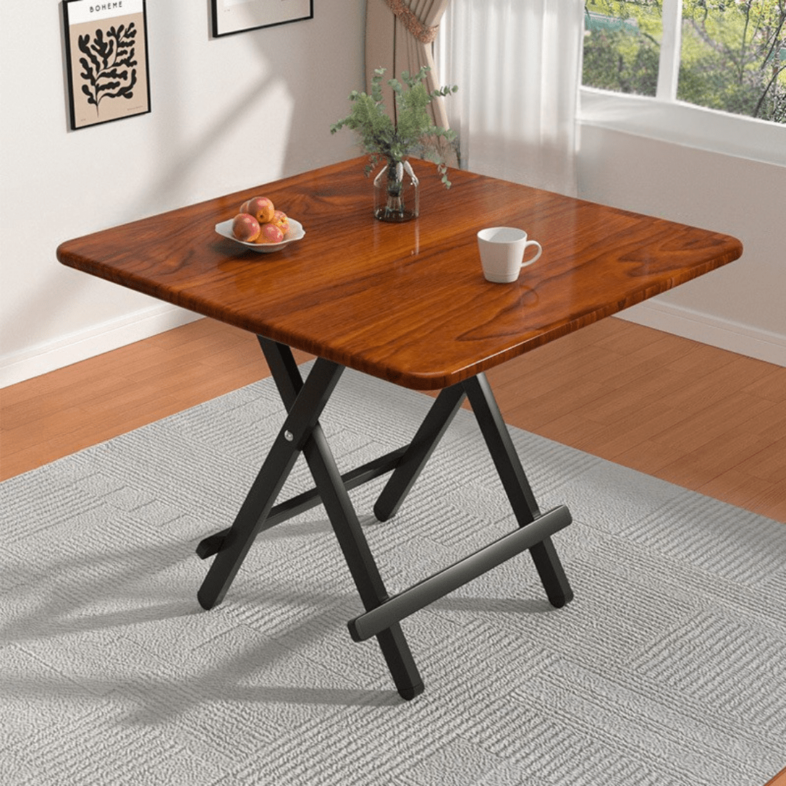Compact Multi-Use Foldable Square Table