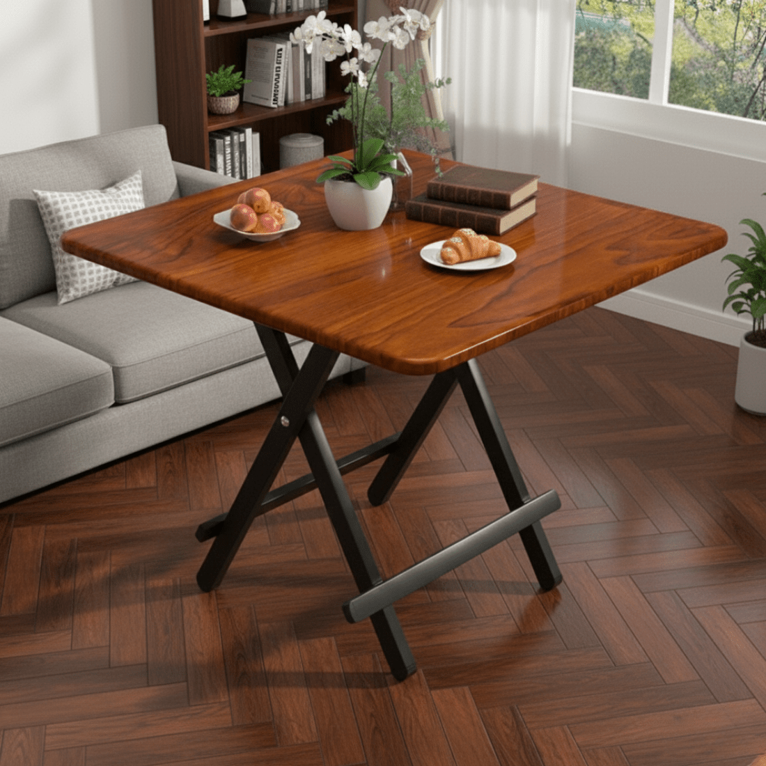 Compact Multi-Use Foldable Square Table