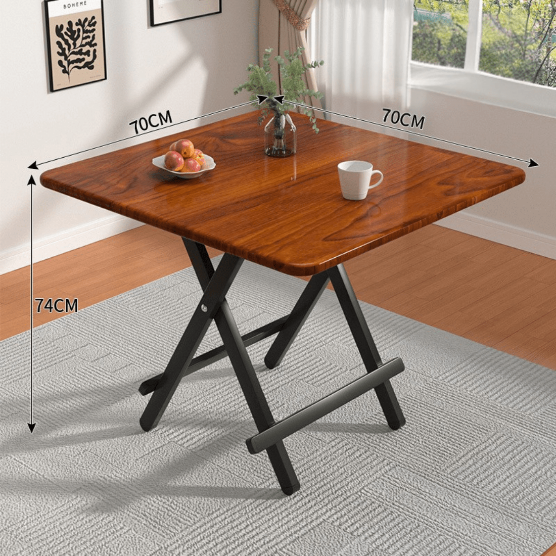 Compact Multi-Use Foldable Square Table