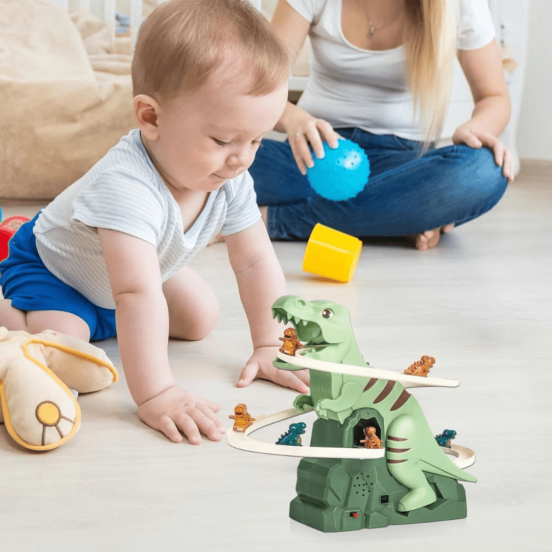Electric Dinosaur Slide Track Climbing Toy with Music