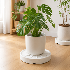 360° Wheeled Plant Pot Tray with Water Drainage Base