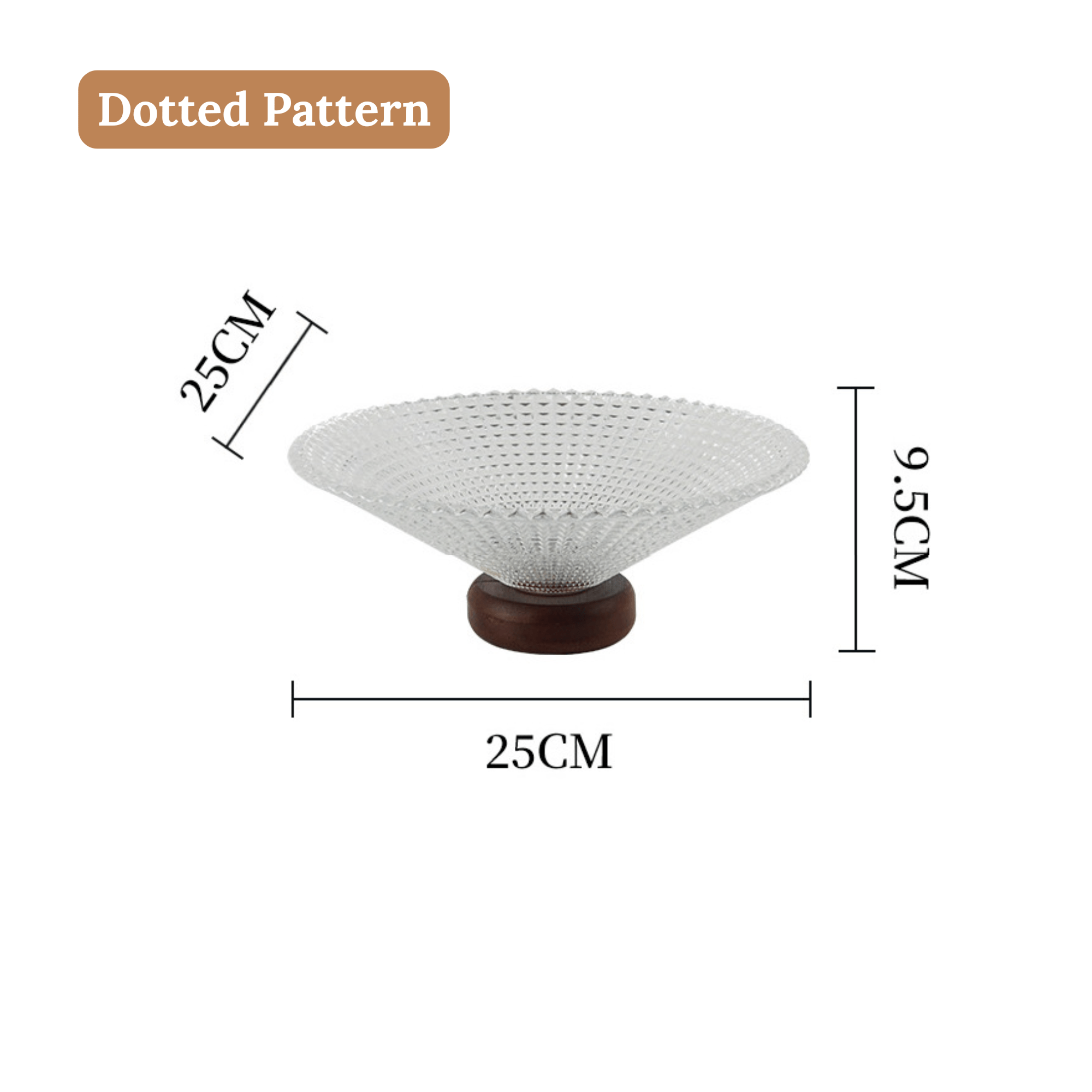 Elegant Large Crystal Glass Bowl for Snacks and Fruit Display (25cm)