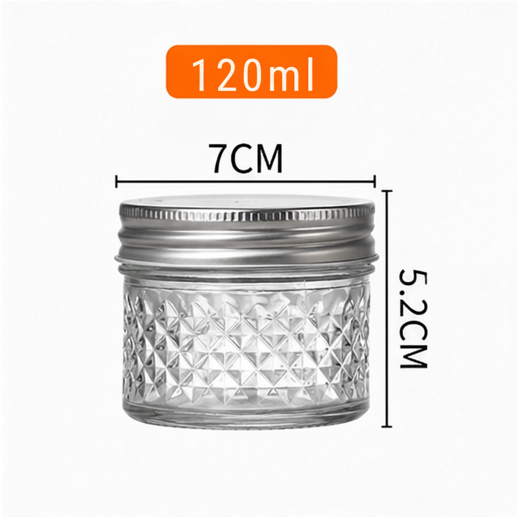 Glass Airtight Storage Jar with Sealing Lid (120ml)
