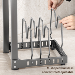 Adjustable 7-Tier Heavy-Duty Pot and Pan Organizer Rack