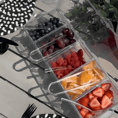 4 Removable Compartments Ice Chilled Condiment Tray