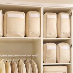 Cotton Linen Clothing Storage Bag with Visible Window