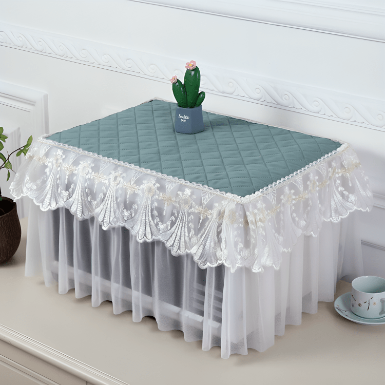 Elegant Cotton Microwave Dust Cover & Protector