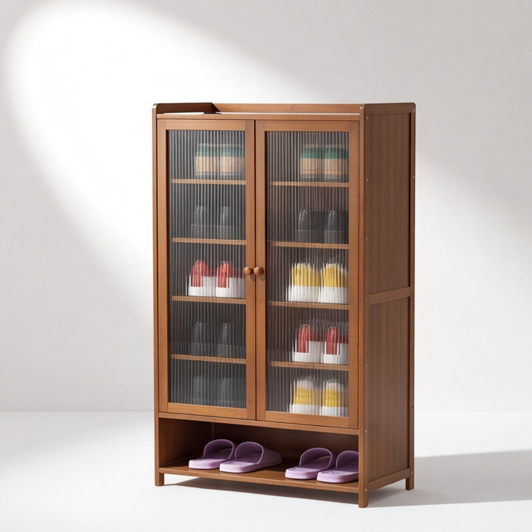 Entryway Multi-Layer Bamboo Shoe Storage Cabinet