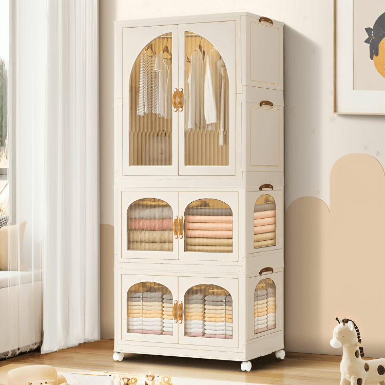 Foldable Double Door Storage Wardrobe Closet