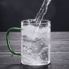 350ml Transparent Borosilicate Glass Mug with Handle