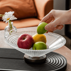 Elegant Large Crystal Glass Bowl for Snacks and Fruit Display (25cm)