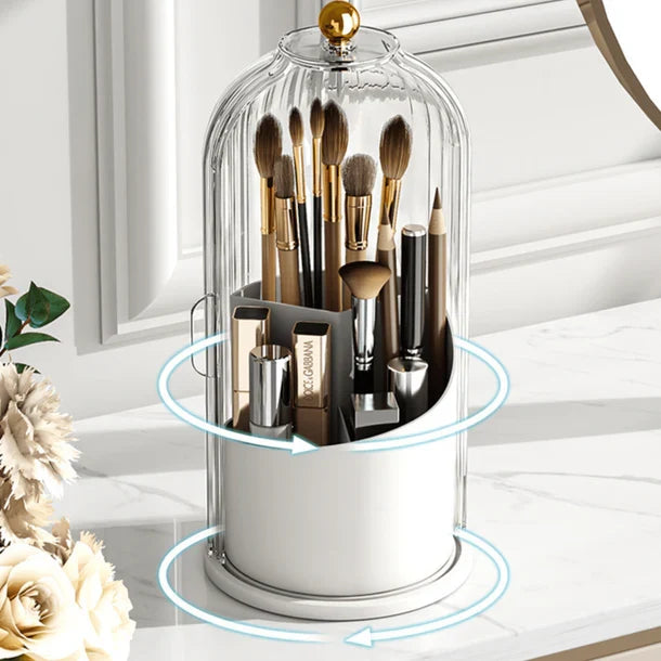 Dustproof Makeup Brush Holder with Visible Compartment