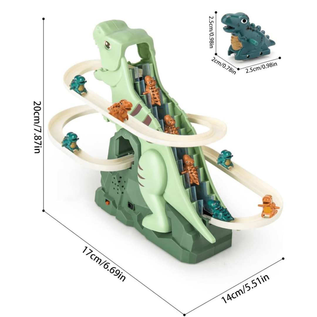 Electric Dinosaur Slide Track Climbing Toy with Music