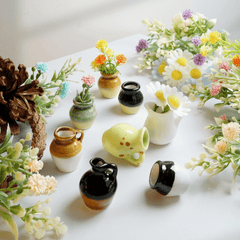 Cute 8 Mini Ceramic Vase Decorative Fridge Magnets